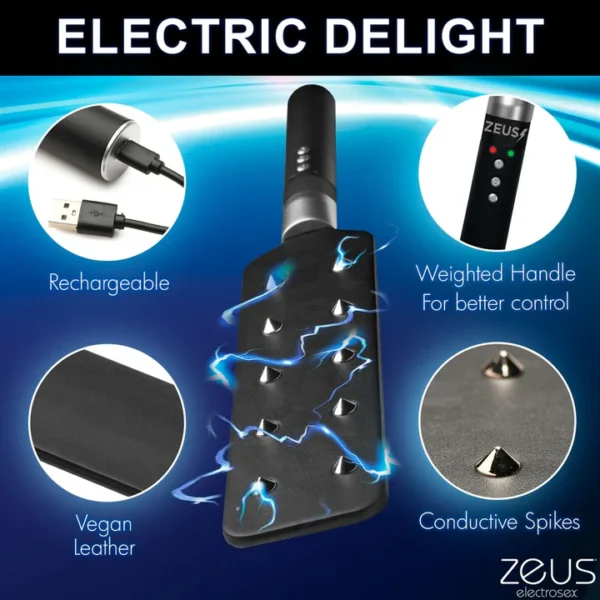 Zeus Electrosex e-Stim Spiked Paddle - Electric Delight