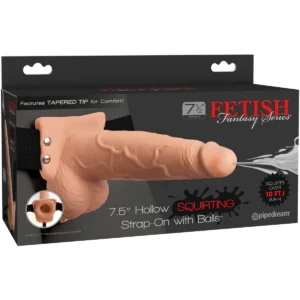 Fetish Fantasy Series - 7.5-inch Squirting Hollow Strap-On - Flesh