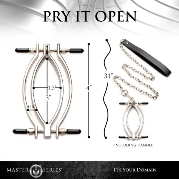 Master Series Adjustable Pussy Clamp with Leash