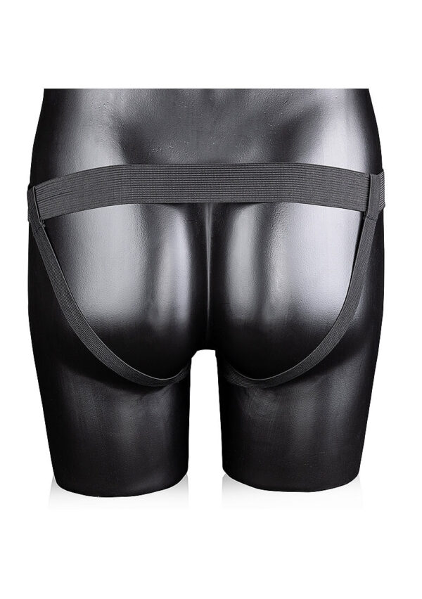 Ouch! | Ribbed 8 in. Hollow Strap-On with Balls - Harness Back