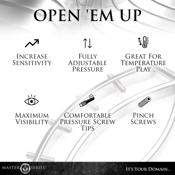 Master Series | Extreme Restraints | Spread 'Em Poker Labia Clamp with Adjustable Pressure Screws