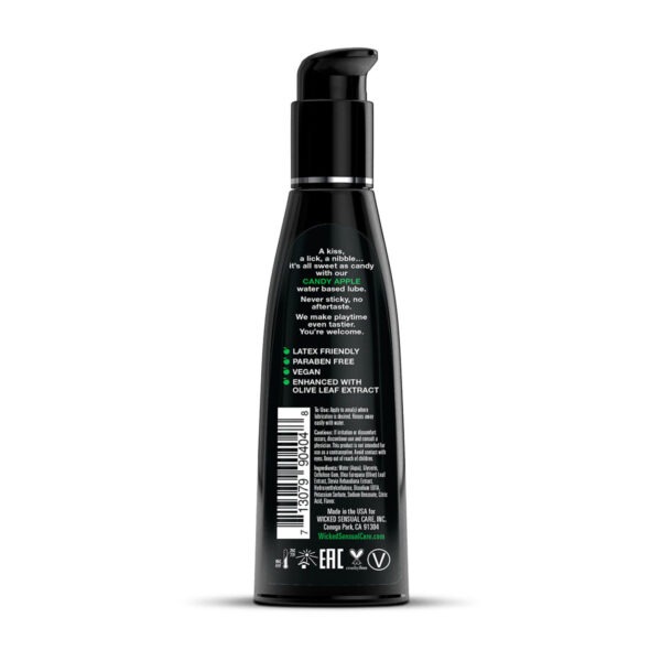 Wicked Sensual Care Aqua Flavored Lubricant - Candy Apple - Back