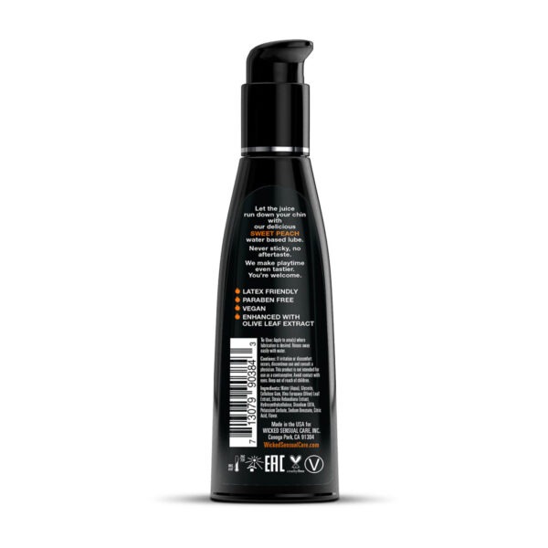 Wicked Sensual Care Aqua Flavored Lubricant - Sweet Peach - Back
