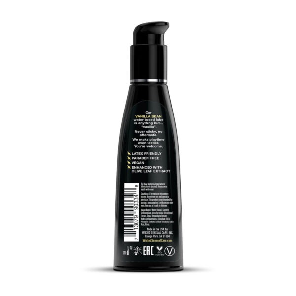 Wicked Sensual Care Aqua Flavored Lubricant - Vanilla Bean - Back