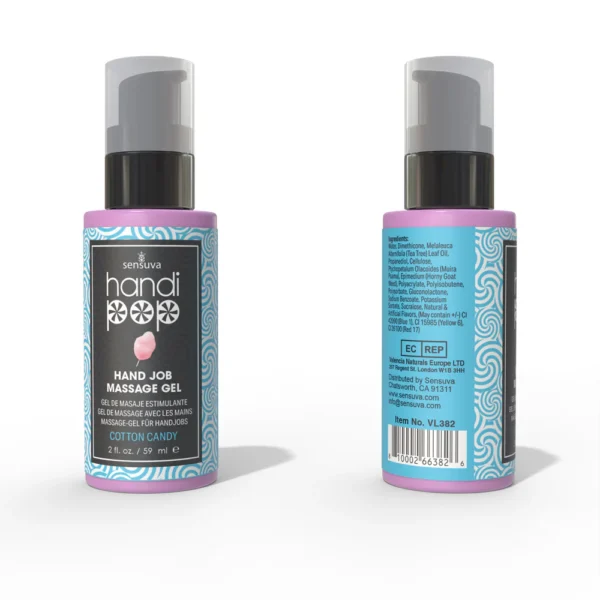 Handipop Edible Hand Job Massage Gel 2 oz - Cotton Candy