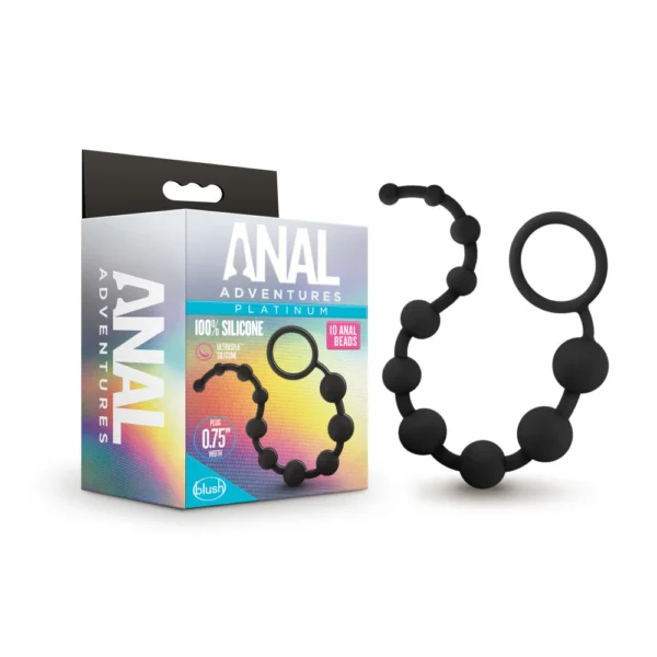 Anal Adventures Platinum By Blush Black 12.5-Inch Anal Beads-1 Anal Adventures Platinum By Blush Black 12.5-Inch Anal Beads