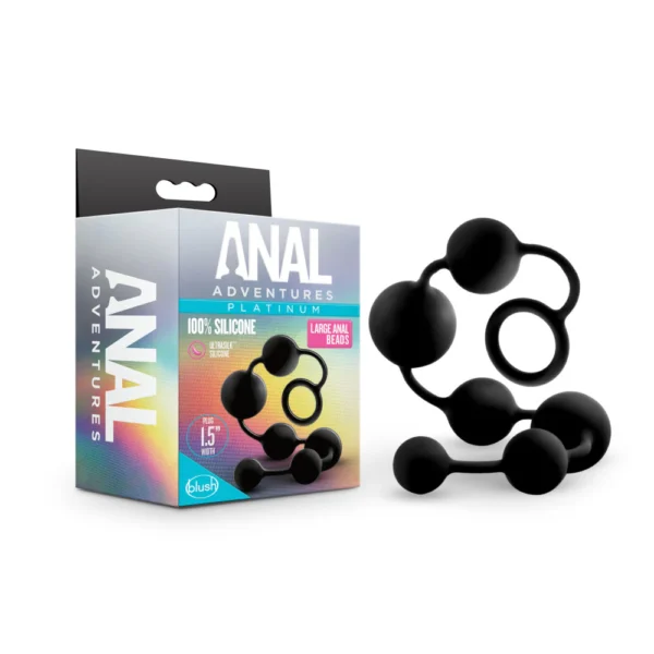 Anal Adventures Platinum By Blush Black 16-Inch Large Anal Beads-1 Anal Adventures Platinum By Blush Black 16-Inch Large Anal Beads