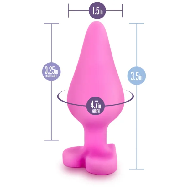 Blush Play With Me Naughty Candy Hearts Be Mine 3.5-inch Pink Anal Plug