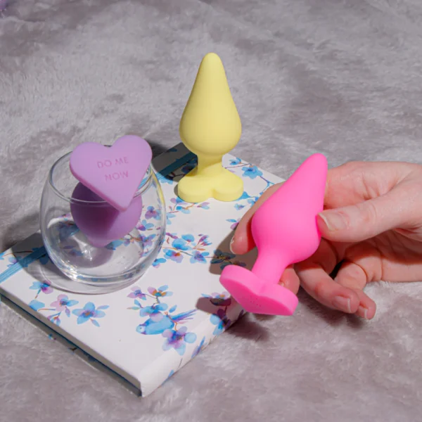 Blush Play With Me Naughty Candy Hearts Be Mine 3.5-inch Pink Anal Plug