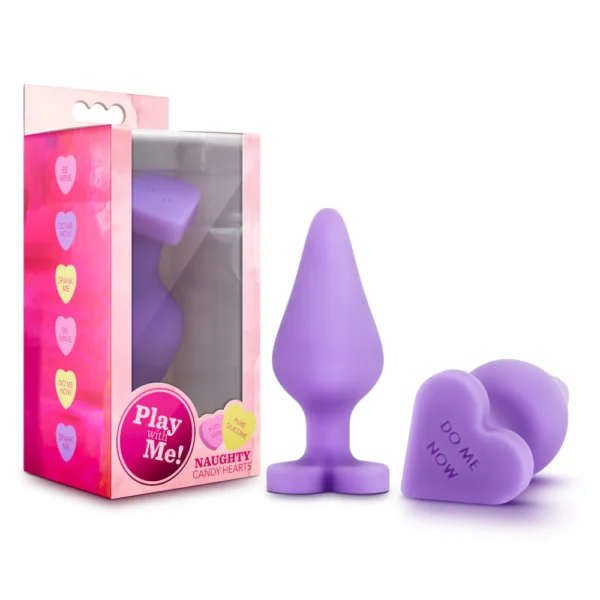 Blush Play With Me Naughty Candy Hearts Do Me Now 3.5-inch Purple Anal Plug