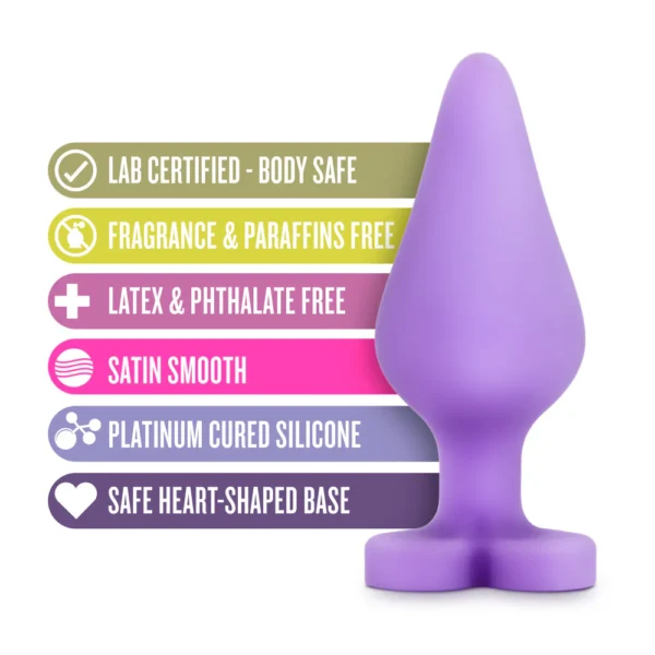 Blush Play With Me Naughty Candy Hearts Do Me Now 3.5-inch Purple Anal Plug