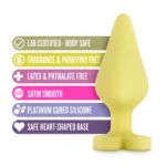 Blush Play With Me Naughty Candy Hearts Spank Me 3.5-inch Yellow Anal Plug