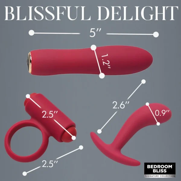 Bedroom Bliss Lover's Bondage, Massage, & Vibrator Set