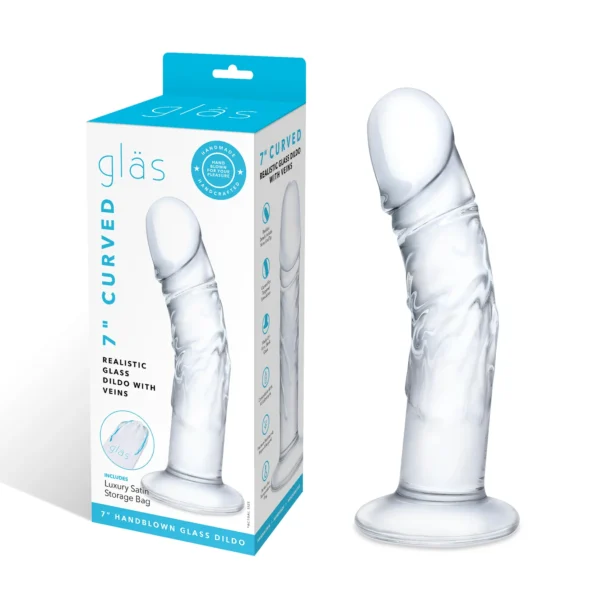 Gläs 7 Curved Realistic Glass Dildo With Veins