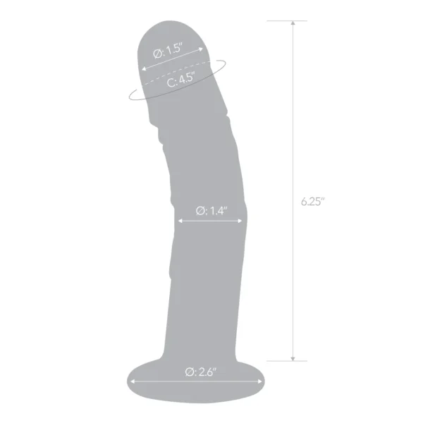 Gläs 7 Curved Realistic Glass Dildo With Veins