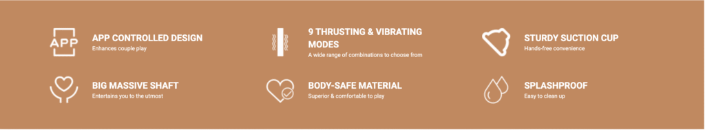 Honey Play Box KENZO Realistic Thrusting Suction Cup Dildo - Highlights