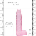 RealRock Crystal Clear 8 Phallic Dildo with Balls - Pink