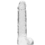 RealRock Crystal Clear 8 Phallic Dildo with Balls - Transparent