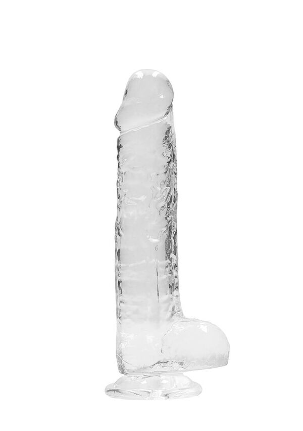 RealRock Crystal Clear 8 Phallic Dildo with Balls - Transparent
