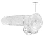 RealRock Crystal Clear 8 Phallic Dildo with Balls - Transparent