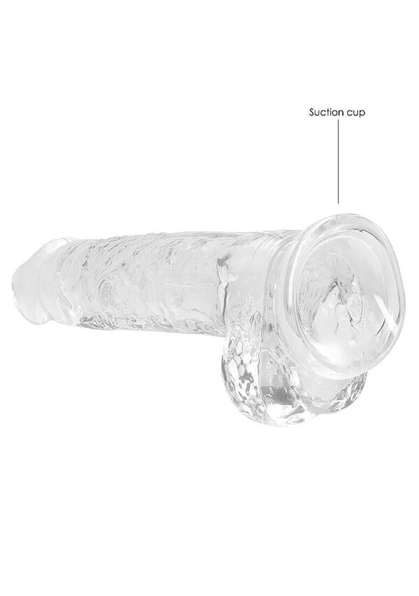 RealRock Crystal Clear 8 Phallic Dildo with Balls - Transparent