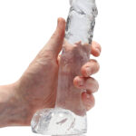RealRock Crystal Clear 8 Phallic Dildo with Balls - Transparent