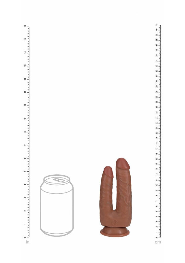 RealRock Double Trouble 5 in. / 6 in. Double Dildo - Tan