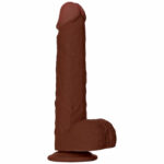 RealRock Realistic Skin - 9 Straight Realistic Dildo with Balls and Suction Cup - Brown
