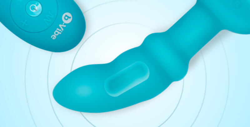b-Vibe Remote Control Rimming P-spot Plug-Resounding rumbles