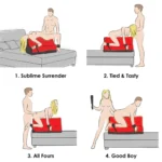 Bedroom Bliss Contoured Bondage Bench - Sublime Surrender, Tied & Tasty, All Fours, Good Boy