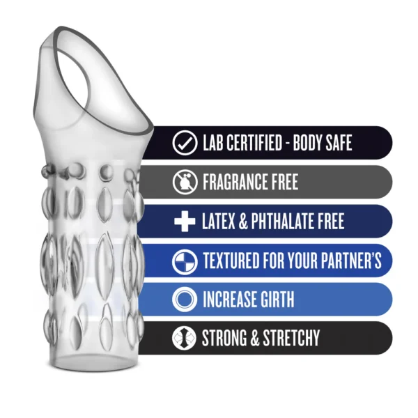 Clear Stretchy Studded Penis Sleeve Ring