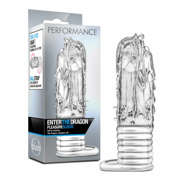 Enter The Dragon Clear Penis Sleeve with Secure Fit Strap-1 Enter The Dragon Clear Penis Sleeve with Secure Fit Strap