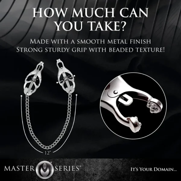 Master Series Monarch Noir Nipple Vice Clamps - Sterling