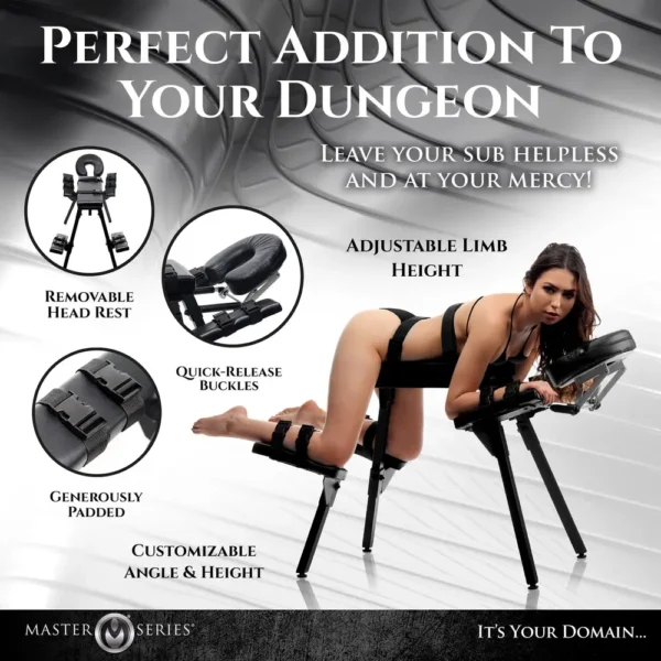 Master Series Obedience Adjustable Dom-Sub Bondage Bench
