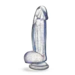 Naturally Yours - Bling 7.5 Inch Realistic Glitter Dildo - G-Spot & Anal Play - Suction Base & Harness Compatible