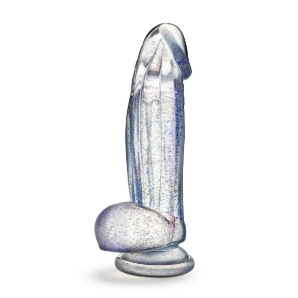 Naturally Yours - Bling 7.5 Inch Realistic Glitter Dildo - G-Spot & Anal Play - Suction Base & Harness Compatible