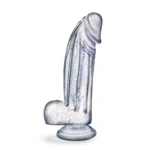 Naturally Yours - Bling 7.5 Inch Realistic Glitter Dildo - G-Spot & Anal Play - Suction Base & Harness Compatible
