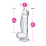 Naturally Yours - Bling 7.5 Inch Realistic Glitter Dildo - G-Spot & Anal Play - Suction Base & Harness Compatible