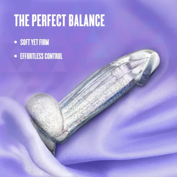 Naturally Yours - Bling 7.5 Inch Realistic Glitter Dildo - G-Spot & Anal Play - Suction Base & Harness Compatible