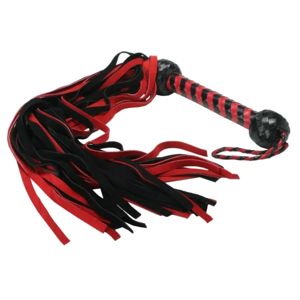 STRICT Leather Black & Red Suede Flogger-1 STRICT Leather Black & Red Suede Flogger