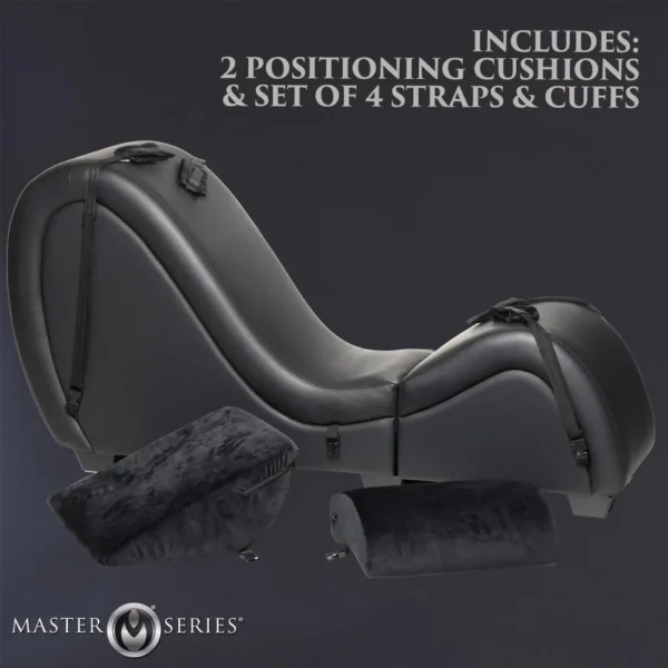 Scene Setter Bondage Chaise with Pillows - Black