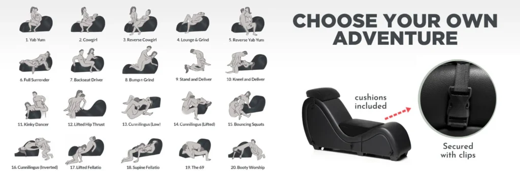 Scene Setter Bondage Chaise with Pillows - Sex Positions