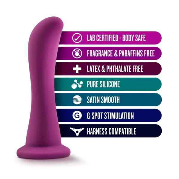 Temptasia By Blush - Bellatrix Curved G-Spot Plum 6.25-Inch Long Suction Cup Dildo