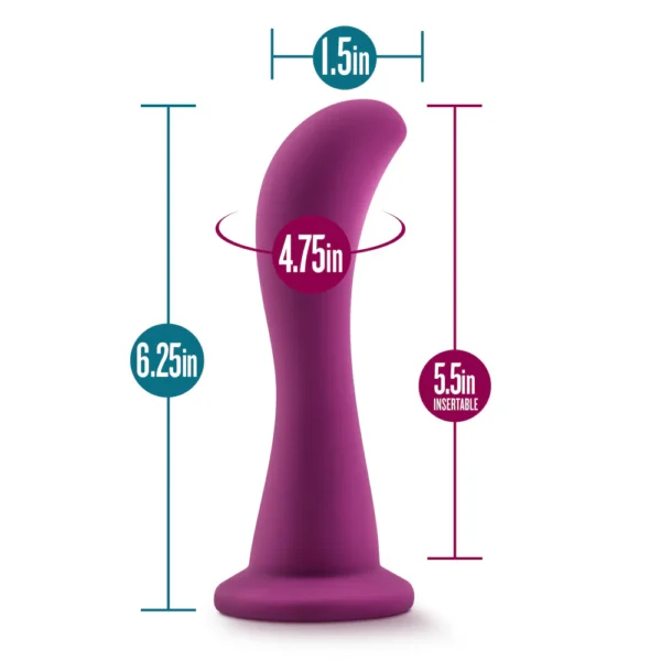 Temptasia By Blush - Bellatrix Curved G-Spot Plum 6.25-Inch Long Suction Cup Dildo