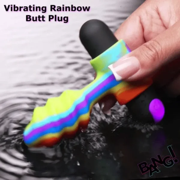 Bang! Vibrating Rainbow Remote-Control Butt Plug