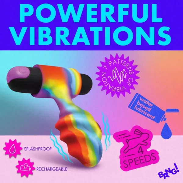 Bang! Vibrating Rainbow Remote-Control Butt Plug