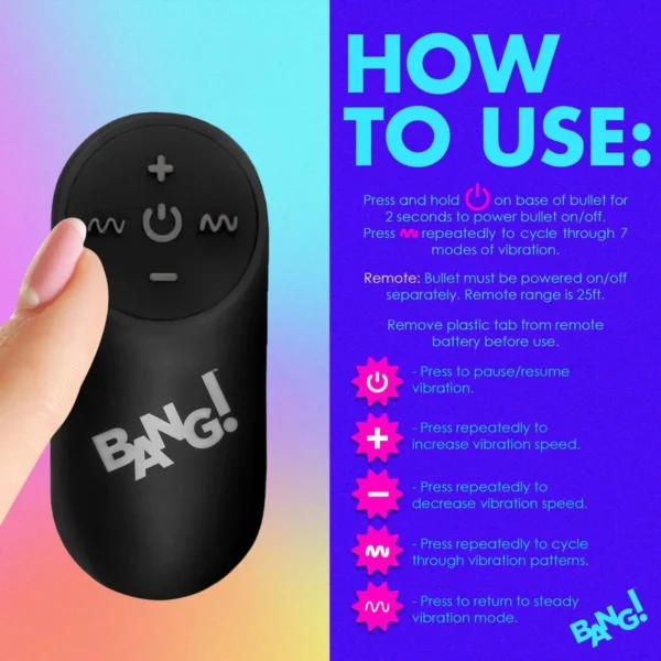 Bang! Vibrating Rainbow Remote-Control Butt Plug