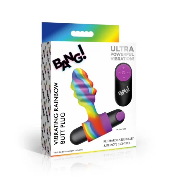 Bang! Vibrating Rainbow Remote-Control Butt Plug