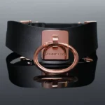 Coquette Vegan Leather Collar - Black & Rose Gold
