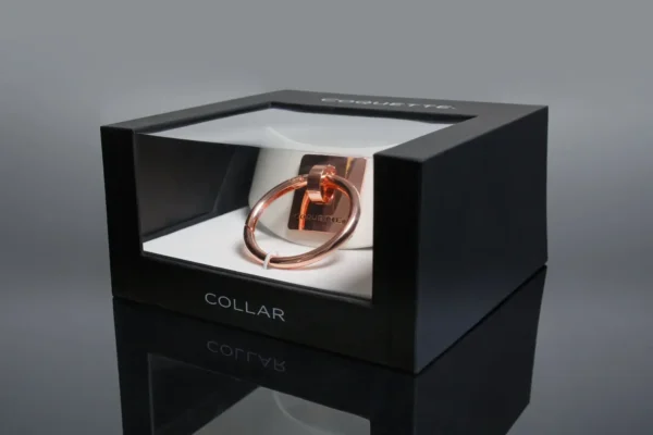 Coquette Vegan Leather Collar - White & Rose Gold
